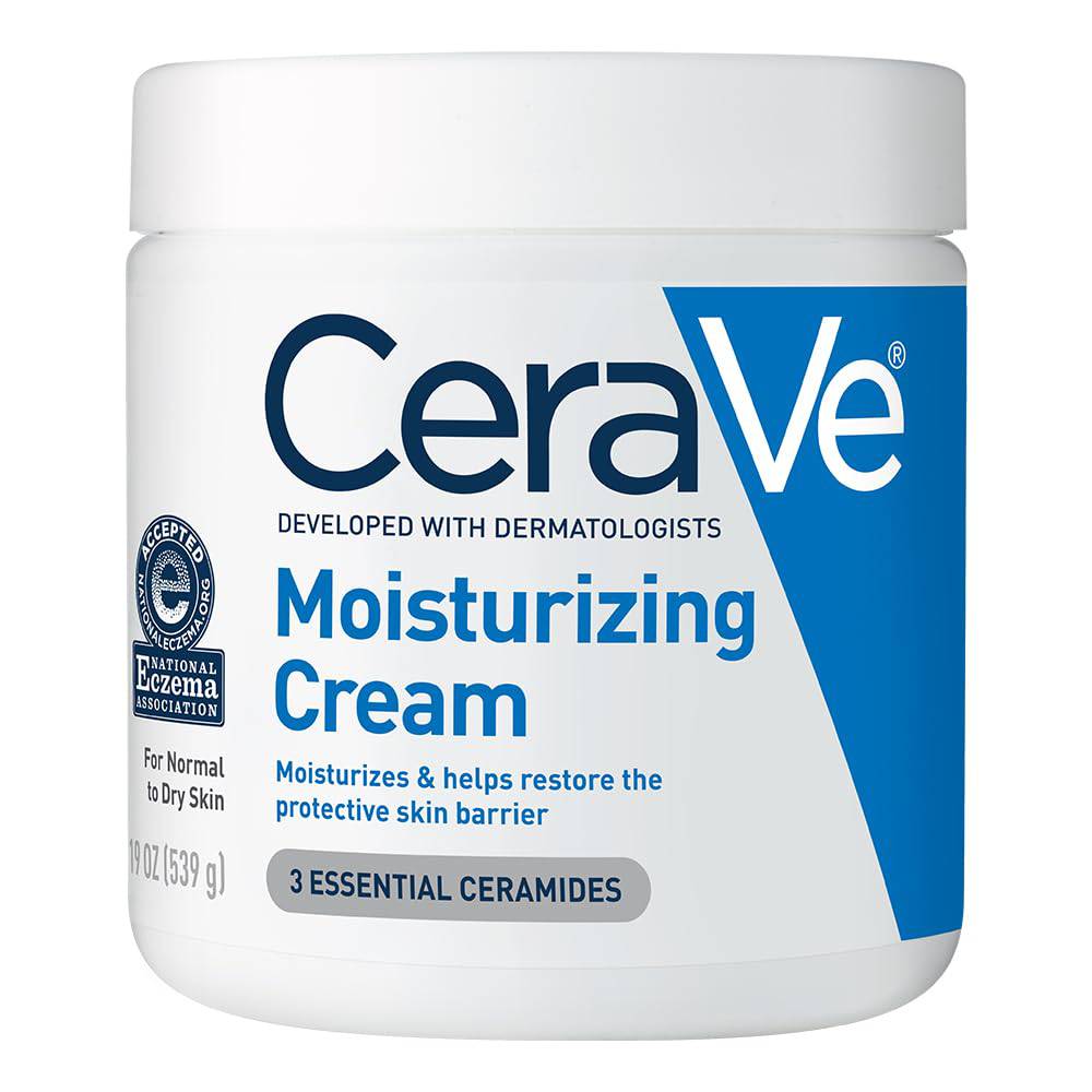 SlimBag CeraVe Moisturizing Cream for dry skin, body and face, with hyaluronic acid and ceramides in a 19 oz jar
