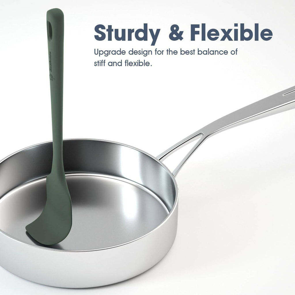 5 Pieces Silicone Spatula Set, Food Grade Rubber Spatula, Upgrade Strong Handle with Ergonomic Grip, Heat Resistant Up to 600°F for Nonstick Cookware, Cooking