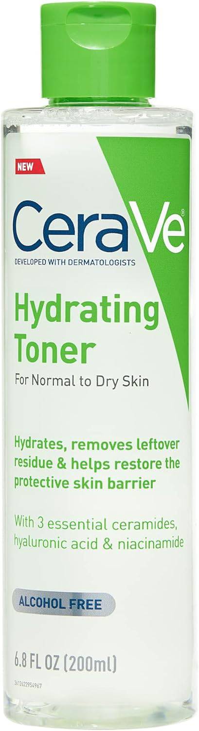 SlimBag CeraVe Hydrating Toner for face with hyaluronic acid, niacinamide, ceramides, fragrance-free, suitable for sensitive dry skin