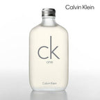 Calvin Klein CK One unisex citrus Eau de Toilette with green tea notes, displayed in a sleek bottle on a white background