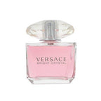 Versace Bright Crystal Eau de Toilette spray for women, 6.7 oz, featuring a pink floral bottle with a clear cap.