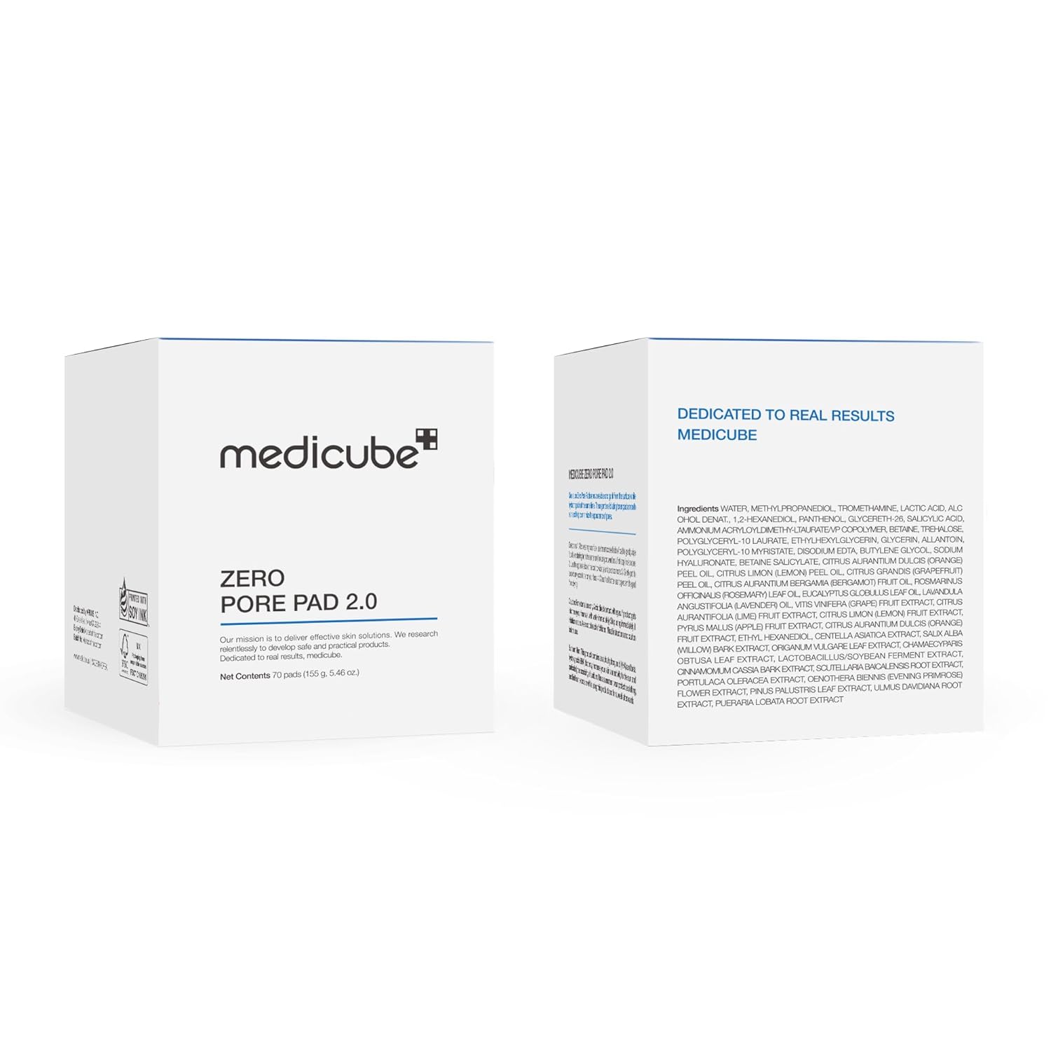 Medicube Toner Pads Zero Pore Pad 2.0 by SlimBag, dual-textured facial pads with AHA and BHA for exfoliation and pore care.