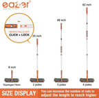 Eazer Squeegee Window Cleaner Tool, 2 in 1 Rotatable Window Cleaning Squeegee Kit with Extension Pole, 62'' Window Washing Kit, Bendable Head for Car Glass - 2 Scraper