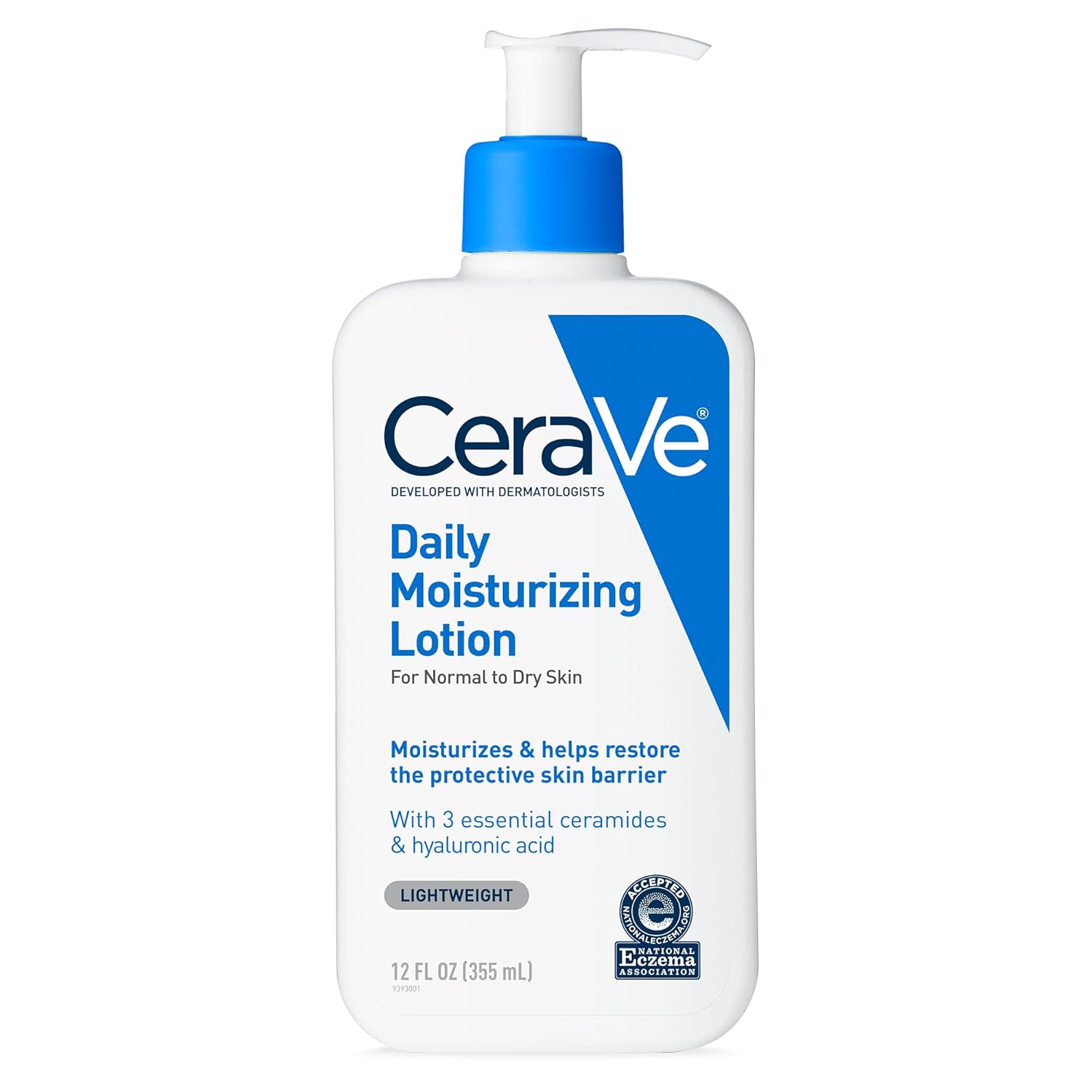 SlimBag CeraVe Daily Moisturizing Lotion for dry skin with hyaluronic acid and ceramides, fragrance-free, oil-free, 12 oz bottle