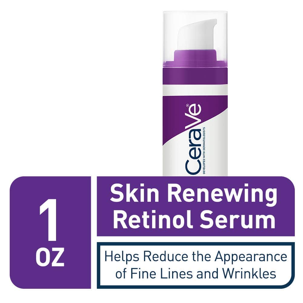 CeraVe Anti-Aging Retinol Serum for face with hyaluronic acid, niacinamide, and ceramides, smooths wrinkles and brightens skin