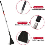 Ice Scraper with Saw-Tooth Edge - Heavy Duty Ice Chopper for Driveway, Sidewalk, Serrated Blade for Ice Breaking Tool, Effortless Removal of Thick Ice, Ice Scraper Chopper with 62-inch Long Handle
