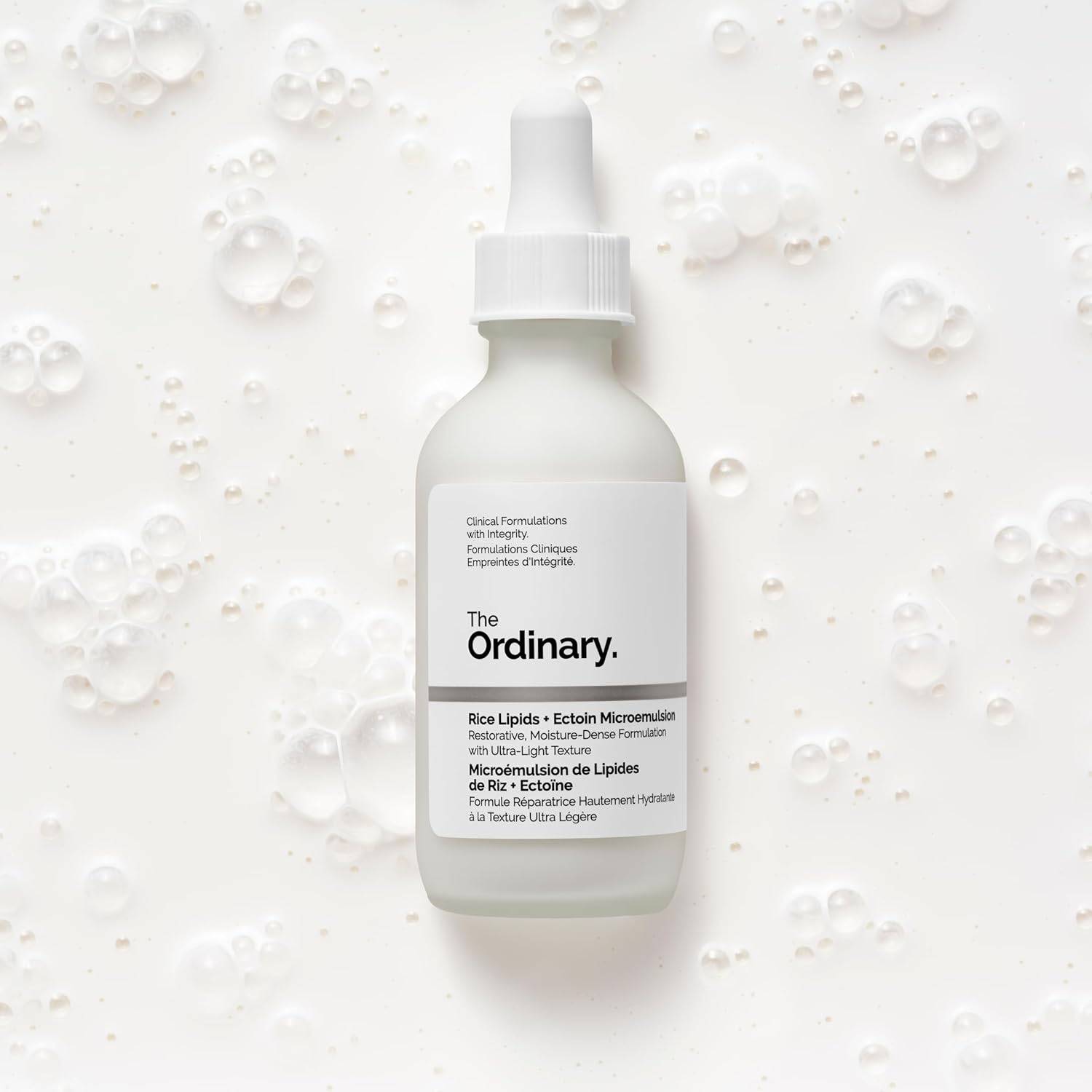SlimBag The Ordinary Rice Lipids + Ectoin Microemulsion moisturizer for dry skin, soothing hydration and barrier repair.