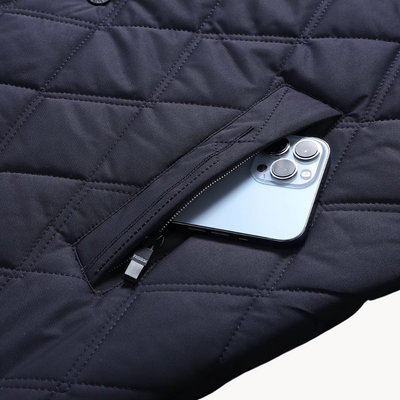 Quilted Coat with Full Zip for Men