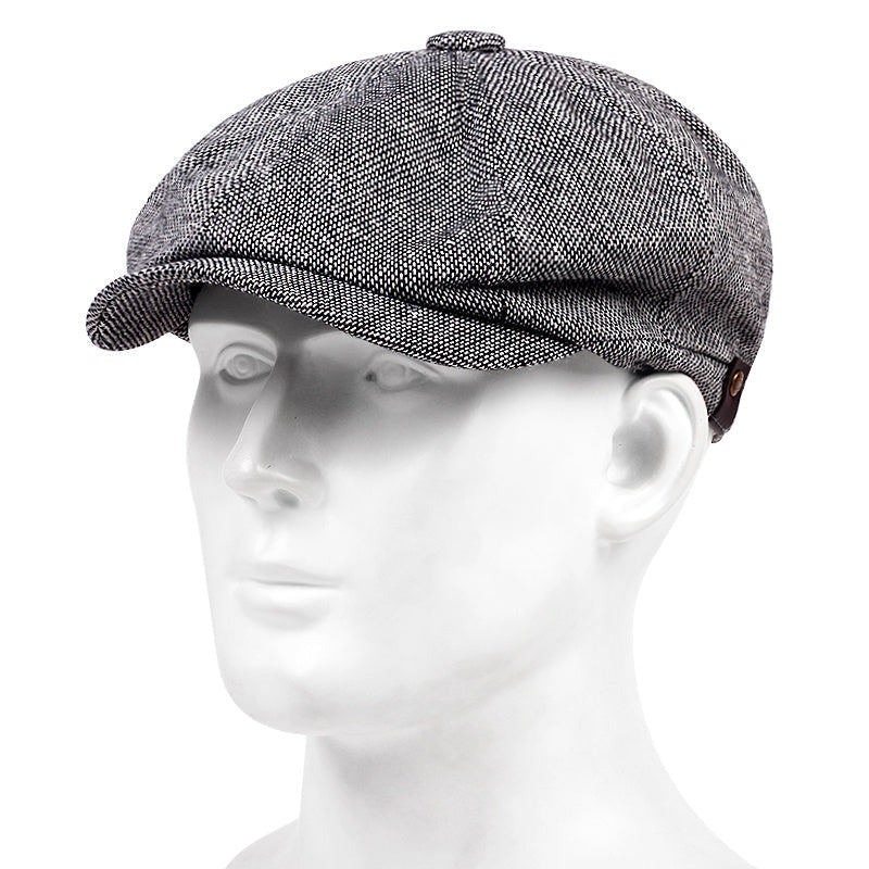 1pc heren graan geruite vintage mode muts baret, ideale keuze voor geschenken