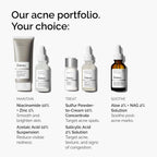 SlimBag The Ordinary Sulfur 10% powder-to-cream acne spot treatment, showing the product container with the treatment inside.