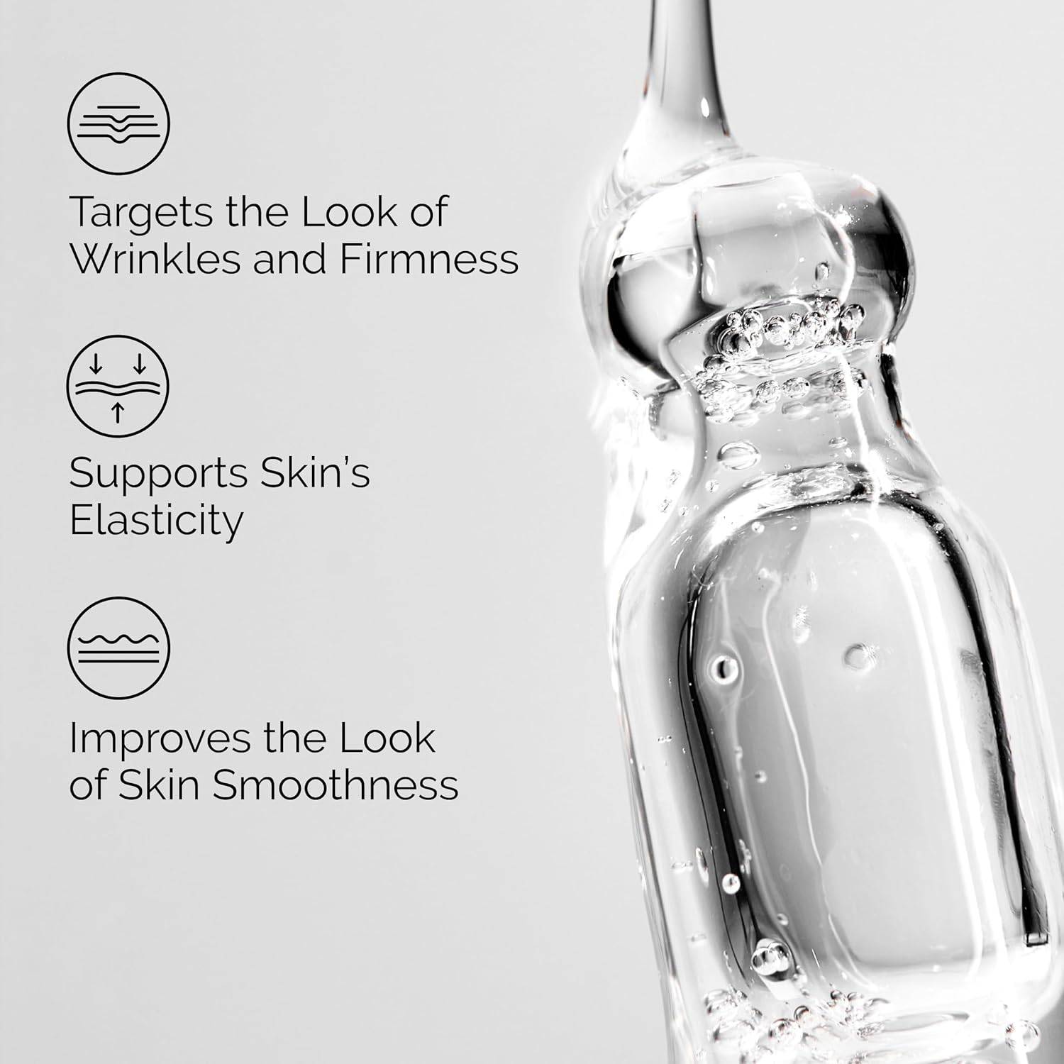 SlimBag The Ordinary Multi-Peptide and Hyaluronic Acid serum in a 1 fl oz bottle, designed to improve skin elasticity and reduce crow’s feet.