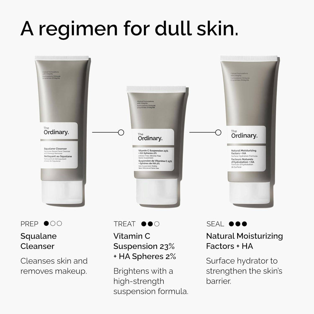 SlimBag Vitamin C Suspension 23% with Hyaluronic Acid serum featuring pure L-Ascorbic Acid in a white tube