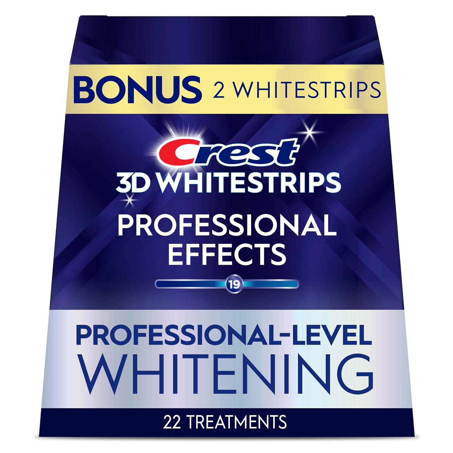 Crest 3D Whitestrips Professional Effects teeth whitening kit with 22 treatments and 44 strips for enamel-safe, professional-level whitening