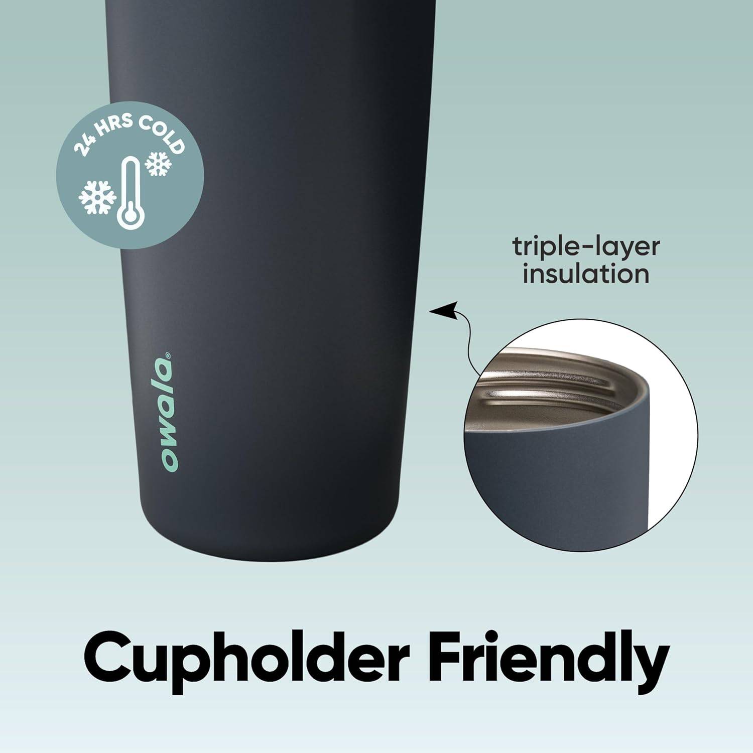 Owala FreeSip Sway Insulated Stainless Steel Water Bottle with Two-Way Spout, Built-In Straw and Bucket Handle, Made for Travel, School, and Sports, 30oz, BPA Free, Leak Proof, Foggy Tide