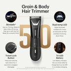 MANSCAPED® The Lawn Mower® 5.0 Ultra Groin & Body Hair Trimmer – Dual-Head SkinSafe® Trimmer & Foil Blades, Waterproof Wet/Dry Groomer, USB-C Rechargeable with Travel Case, Men’s Ball Shaver, Black