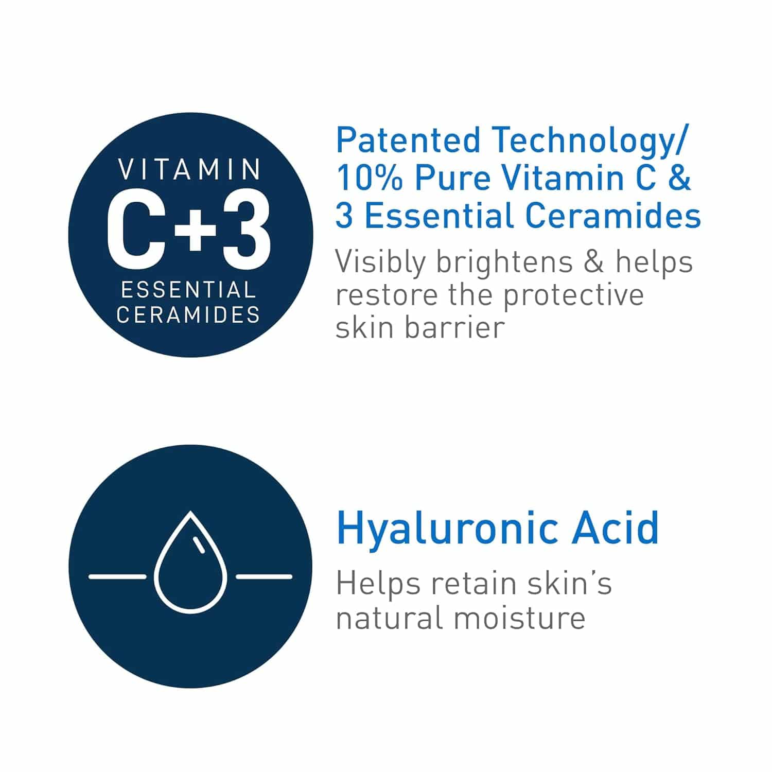 SlimBag CeraVe Vitamin C Serum for face with 10% Vitamin C, hyaluronic acid, ceramides, in 1oz bottle, brightening and hydrating skincare
