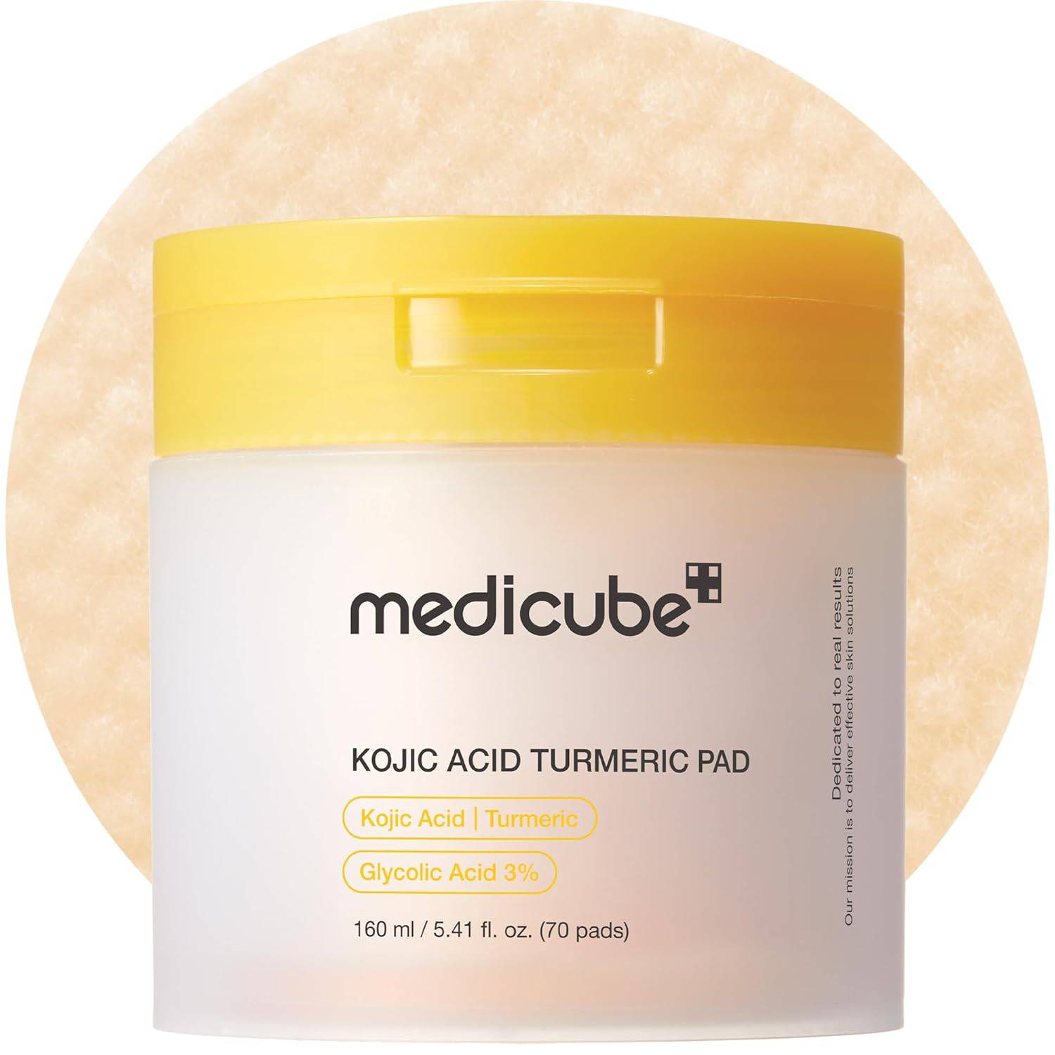 SlimBag Medicube Kojic Acid turmeric toner pads for troubled skin, showing 70 soothing skincare pads with natural ingredients.