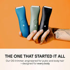 MERIDIAN The Trimmer Original - Body Hair Trimmer for Men, Electric Shaver for Pubic Hair, Chest, Legs & Bikini, Waterproof & Rechargeable, Sage
