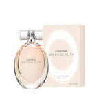 Calvin Klein Sheer Beauty floral women's perfume bottle with notes of peach, pink lily, peony, and vanilla blossom.