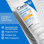 SlimBag CeraVe Ultra-Light Moisturizing Lotion with SPF 30, oil-free face moisturizer with hyaluronic acid and ceramides in a 1.7 oz tube