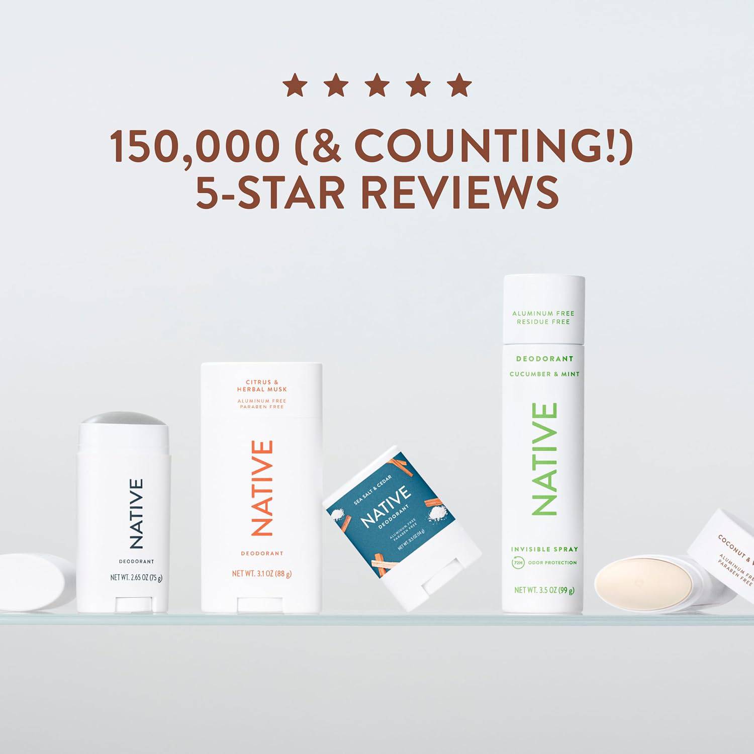 Native Deodorant Contains Naturally Derived Ingredients, 72 Hour Odor Control | Deodorant for Women and Men, Aluminum Free with Baking Soda, Coconut Oil and Shea Butter | Coconut & Vanilla
