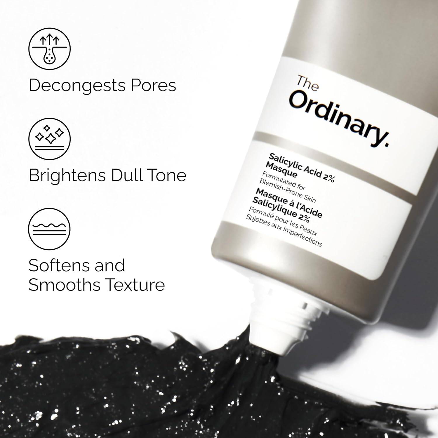SlimBag clarifying charcoal and clay mask with salicylic acid for blemish-prone skin, 1.7 fl oz, in a white jar
