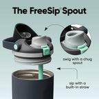 Owala FreeSip Sway Insulated Stainless Steel Water Bottle with Two-Way Spout, Built-In Straw and Bucket Handle, Made for Travel, School, and Sports, 30oz, BPA Free, Leak Proof, Foggy Tide