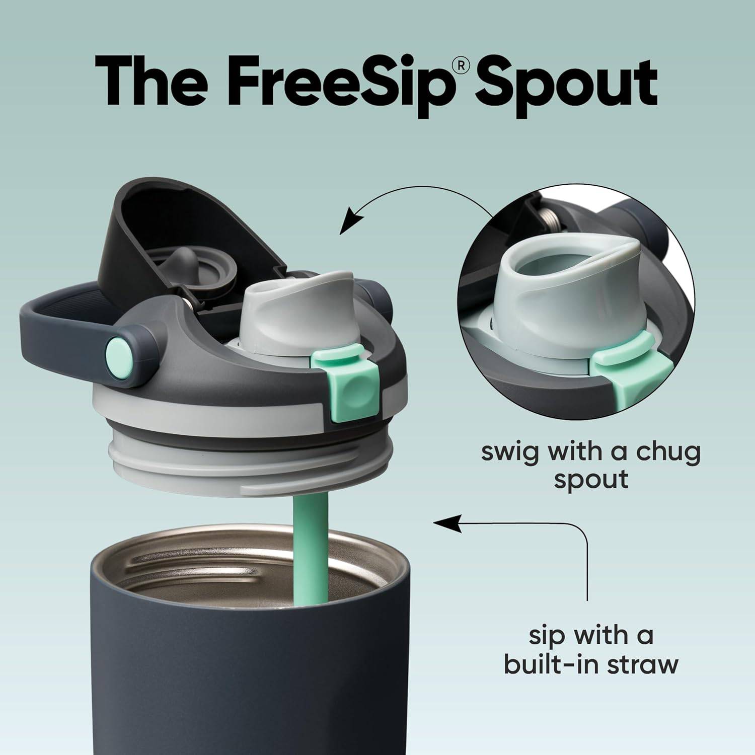 Owala FreeSip Sway Insulated Stainless Steel Water Bottle with Two-Way Spout, Built-In Straw and Bucket Handle, Made for Travel, School, and Sports, 30oz, BPA Free, Leak Proof, Foggy Tide