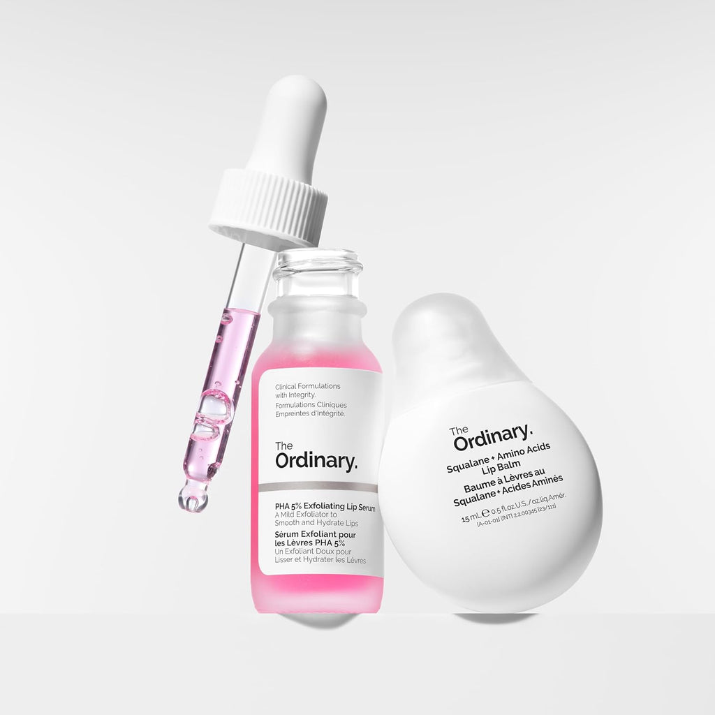 SlimBag The Ordinary Lip Care Duo with PHA exfoliating lip serum and hydrating squalane and amino acids lip balm