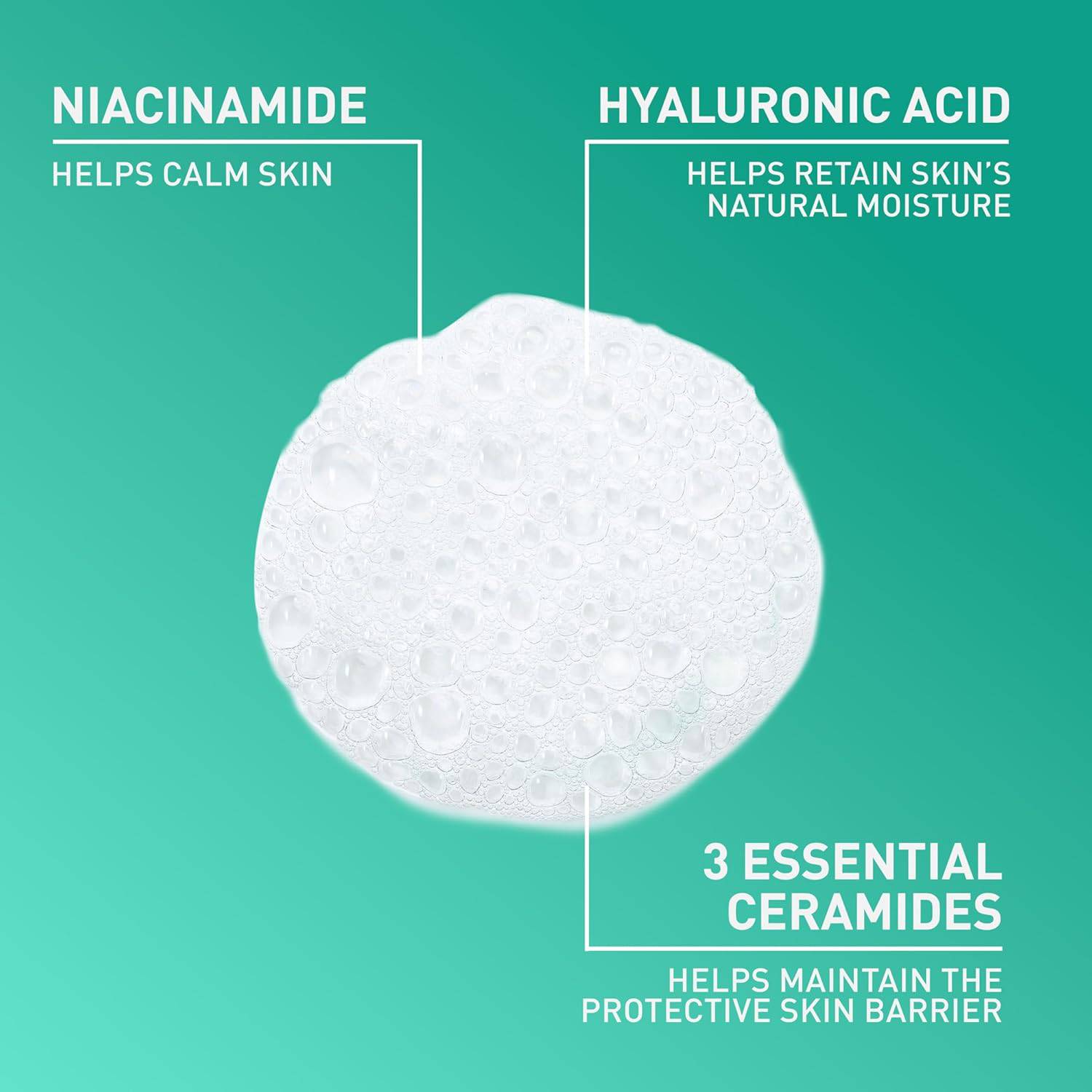 SlimBag CeraVe Foaming Facial Cleanser for oily skin with hyaluronic acid, ceramides, and niacinamide in a 19 oz bottle.