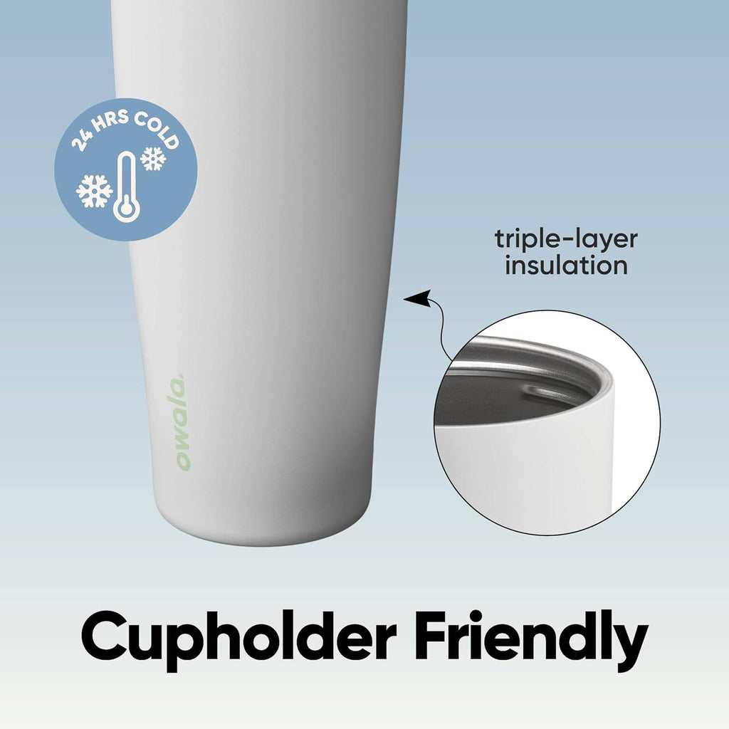Owala FreeSip Tumbler Insulated Stainless Steel Water Bottle with Built-in Straw and Side Handle, For Travel, Work, School, and Sports, 40oz, BPA Free, Leak Proof, Iced Breeze