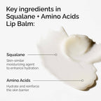 SlimBag The Ordinary Squalane + Amino Acids Hydrating Lip Balm applied on lips, highlighting nourishing and moisturizing properties.