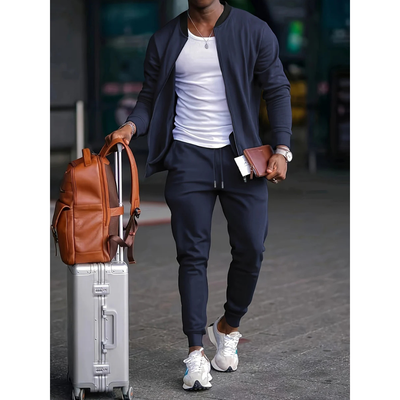 Men’s Two-Piece Casual Set with Relaxed Fit
