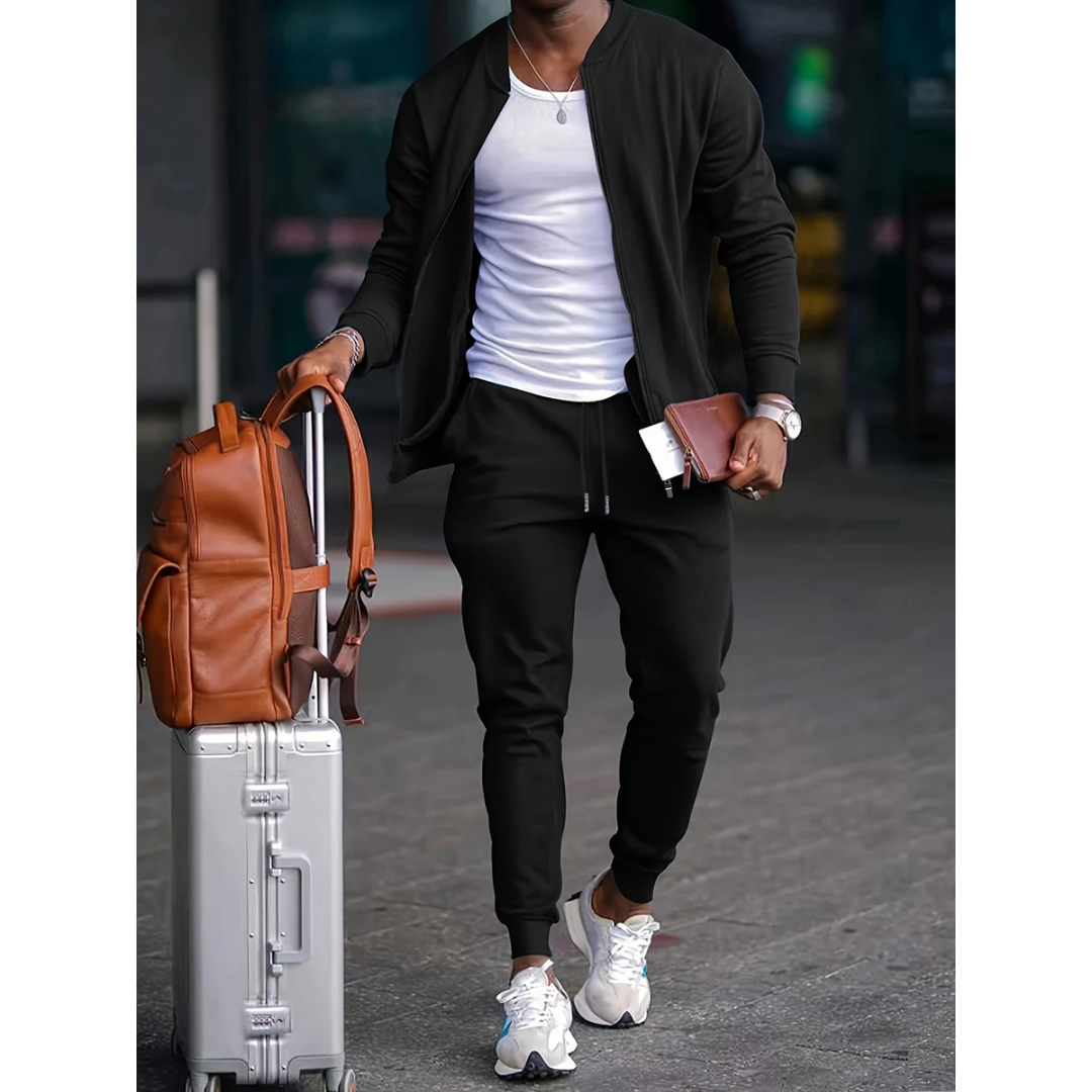 Men’s Two-Piece Casual Set with Relaxed Fit