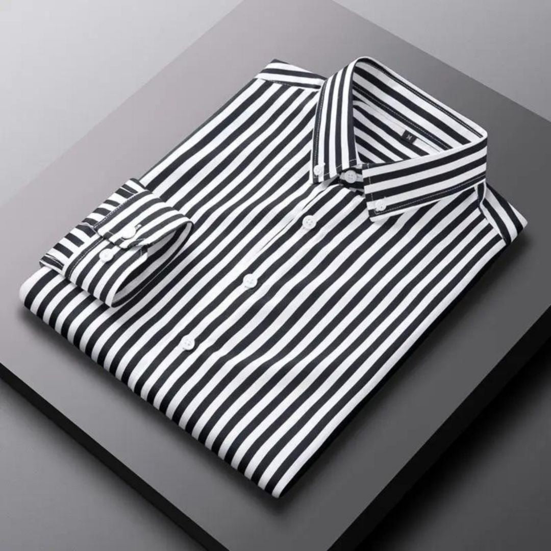Luxury Striped Summer Shirt with Long Sleeves for Men