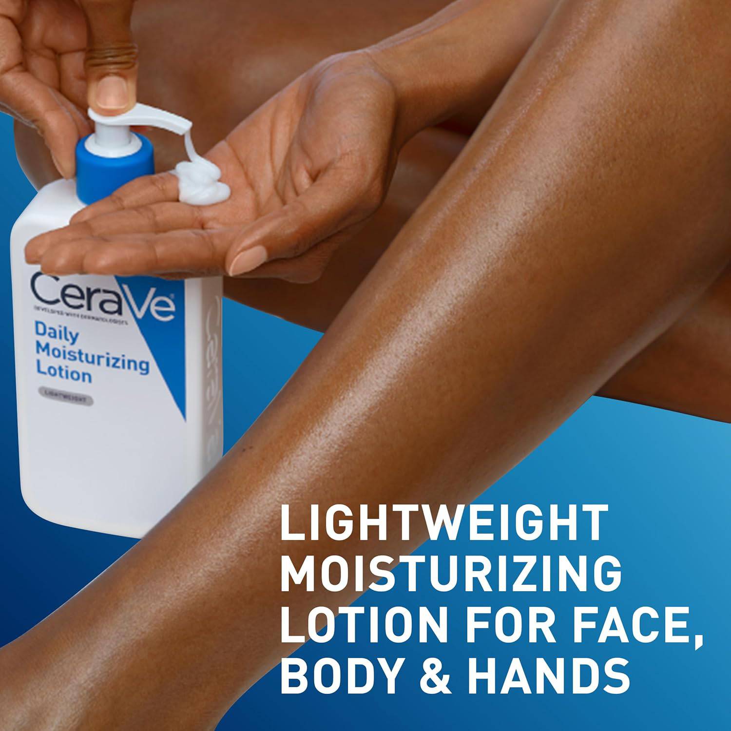 SlimBag CeraVe Daily Moisturizing Lotion for dry skin, fragrance-free body and face moisturizer with hyaluronic acid and ceramides
