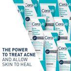 SlimBag CeraVe Acne Foaming Cream Cleanser with benzoyl peroxide, hyaluronic acid, niacinamide, and ceramides for daily acne treatment