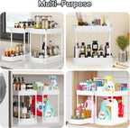 2 Pack Multi-Purpose Pull-Out Storage Organizers, Under Sink & Cabinet Storage, 12.8 Inch, White