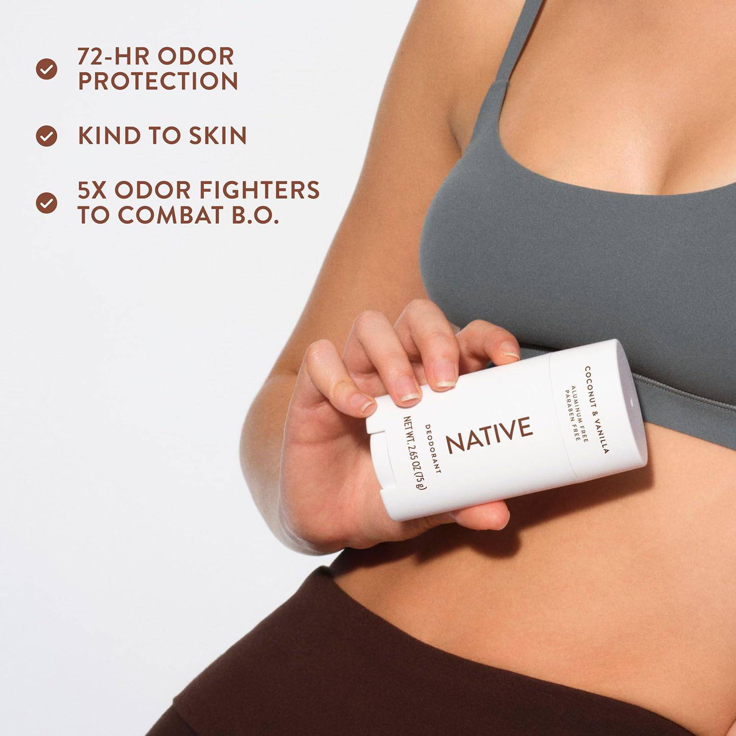 Native Deodorant Contains Naturally Derived Ingredients, 72 Hour Odor Control | Deodorant for Women and Men, Aluminum Free with Baking Soda, Coconut Oil and Shea Butter | Coconut & Vanilla
