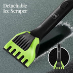 Best Choice Products 4 in 1 Snow Brush with Shovel, Squeegee & Ice Scraper, Up to 39" Extendable Foam Grip, 270° Pivoting Snow Brush for Car Truck SUV, Storage Bag Included - Lime