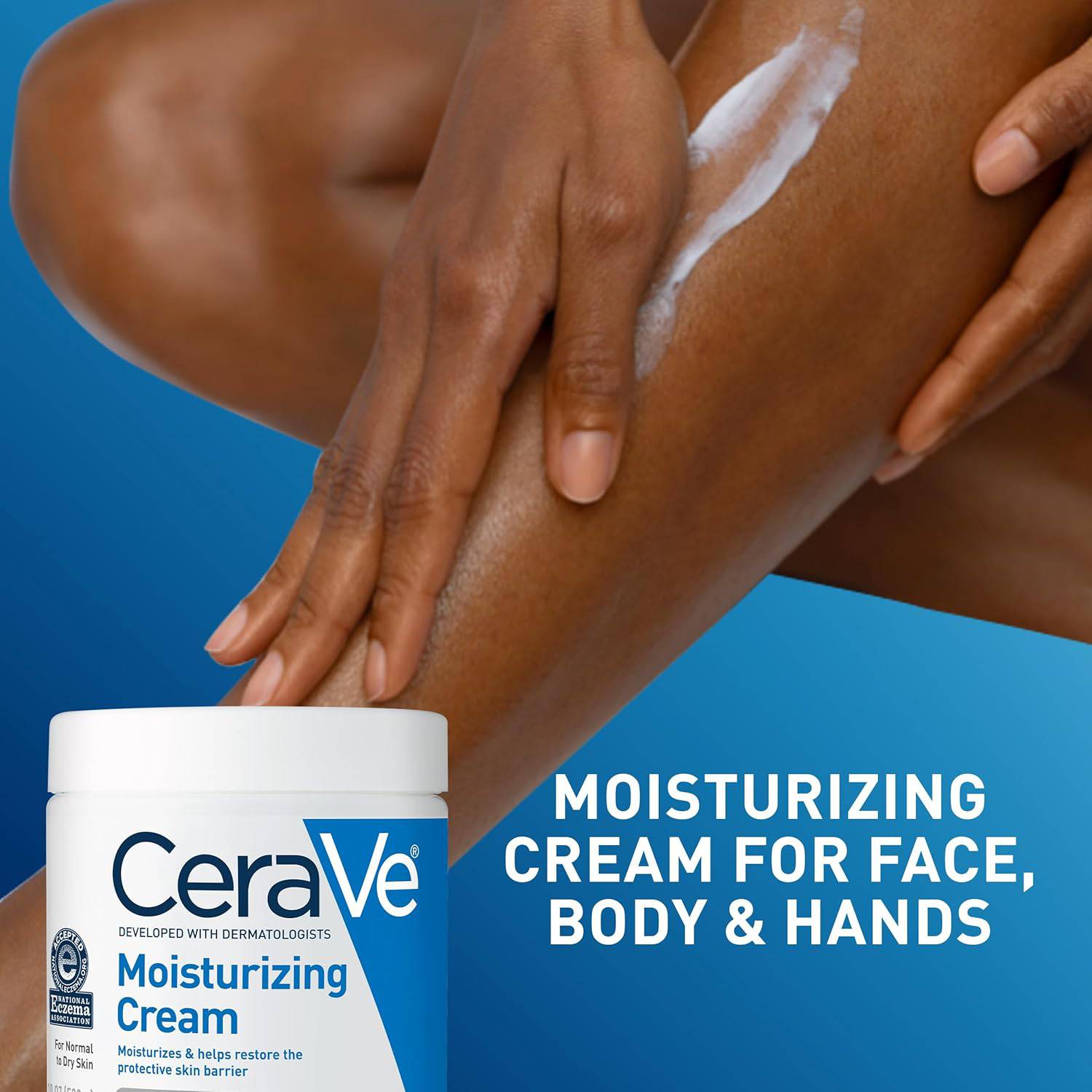 SlimBag CeraVe Moisturizing Cream for dry skin, body and face moisturizer with hyaluronic acid and ceramides, 19 oz jar