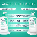 SlimBag CeraVe Foaming Facial Cleanser for oily skin with hyaluronic acid, ceramides, and niacinamide in a 8 oz bottle.