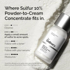 SlimBag The Ordinary Sulfur 10% Powder-to-Cream Acne Spot Treatment with pimple-reducing and redness-soothing properties, 0.18 oz
