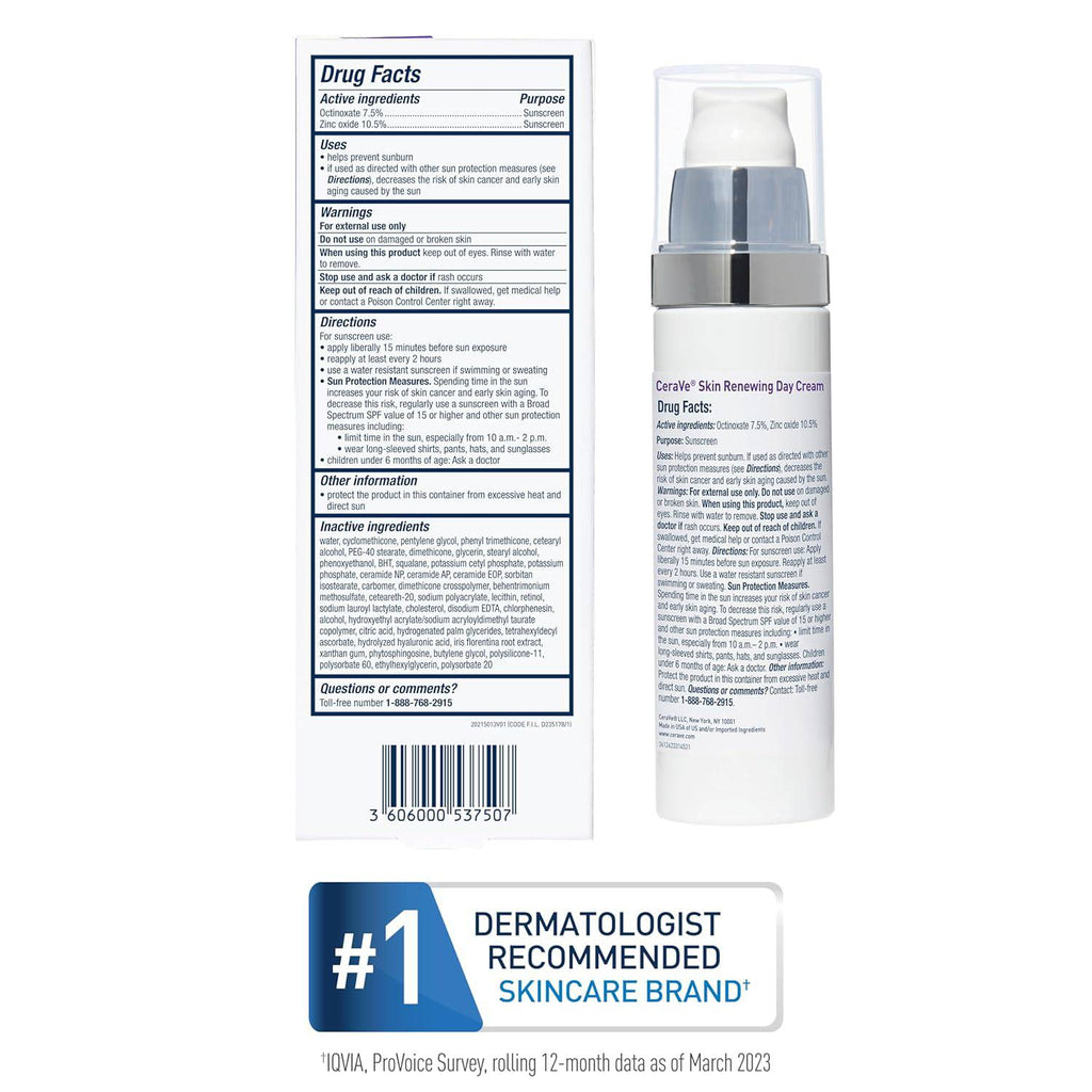 CeraVe Anti-Aging Face Cream with SPF 30, retinol, hyaluronic acid, and ceramides in a 1.76 oz jar, suitable for wrinkle reduction.