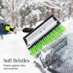 Best Choice Products 4 in 1 Snow Brush with Shovel, Squeegee & Ice Scraper, Up to 39" Extendable Foam Grip, 270° Pivoting Snow Brush for Car Truck SUV, Storage Bag Included - Lime