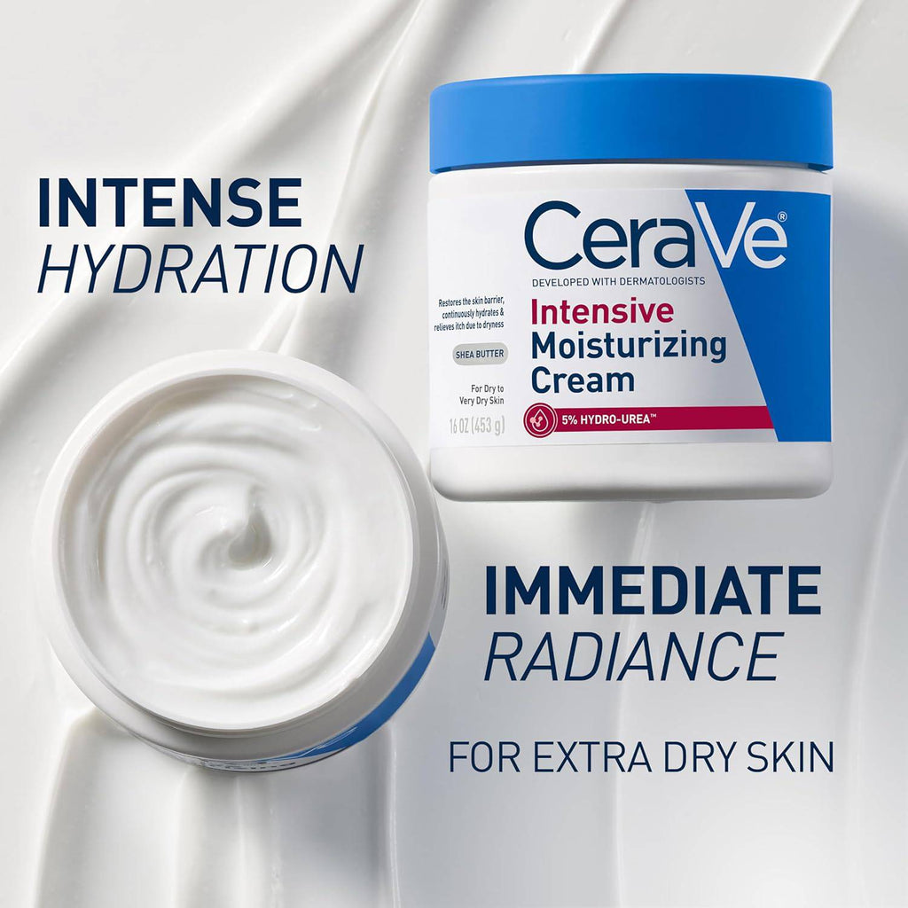 SlimBag CeraVe Intensive Moisturizing Cream with Shea Butter for dry skin, 19oz fragrance-free body lotion with 72H hydration