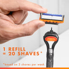 Gillette Fusion5 Razor Blade Refills for men- 12 Count – 5-Bladed with Lubrication Strip and Precision Trimmer