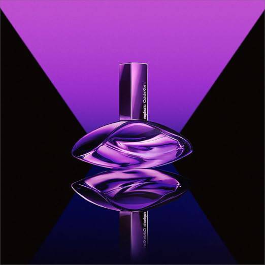 Calvin Klein Euphoria Bold Elixir perfume bottle with jasmine, vanilla, smoky orchid, and oakwood notes, worn by Rosalia.