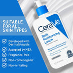 SlimBag CeraVe Daily Moisturizing Lotion for dry skin, body and face, with hyaluronic acid and ceramides, fragrance-free, 19 oz