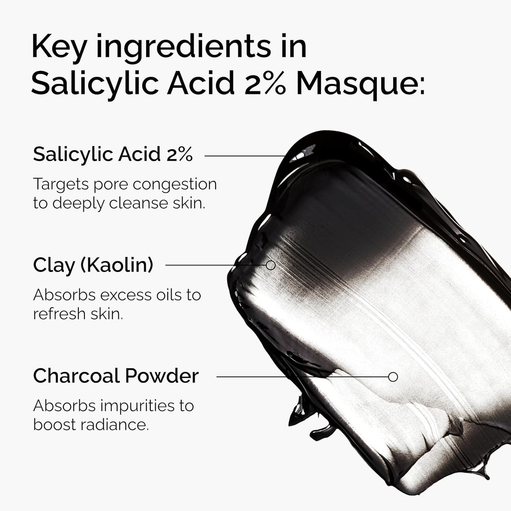 SlimBag clarifying charcoal and clay mask with salicylic acid for blemish-prone skin, 1.7 fl oz, in a jar.